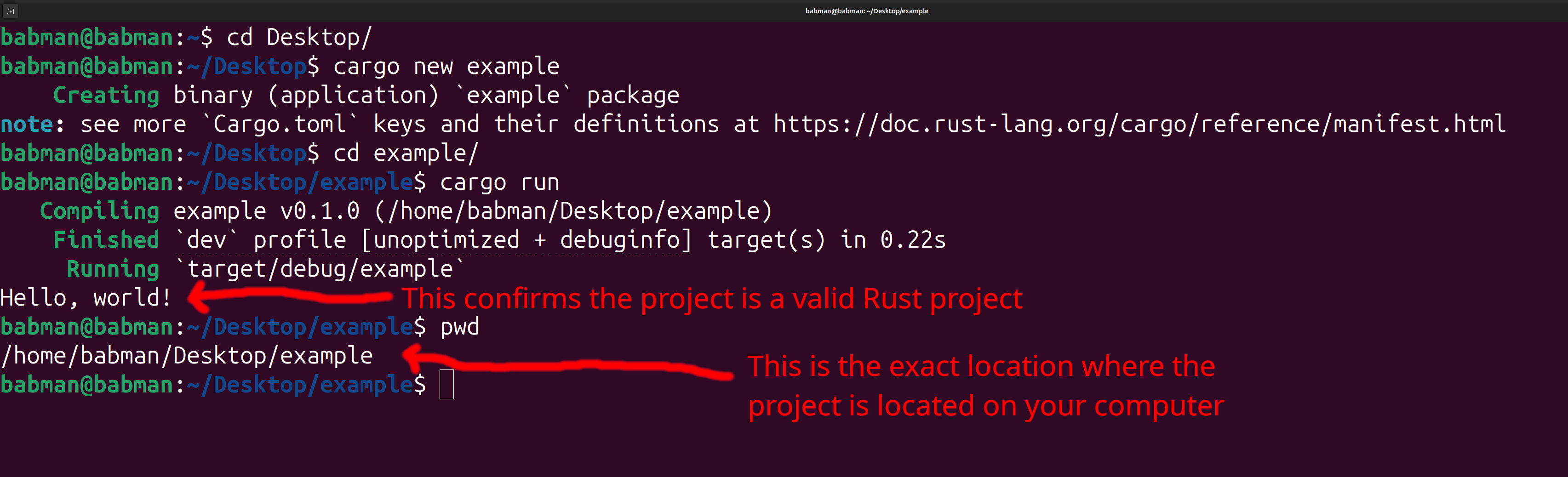 Creating and running a project from the terminal