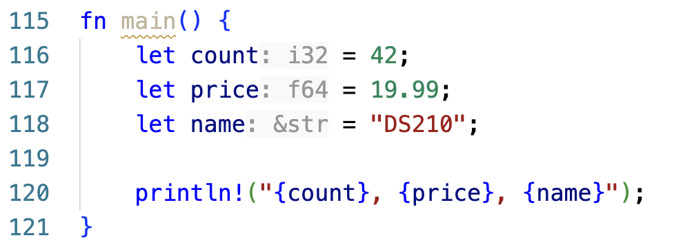 Types in VS Code